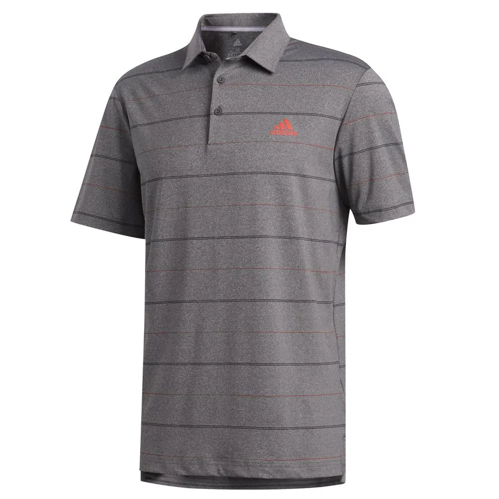 Adidas Ultimate365 Heather Stripe Golf Polo Shirt - Image 2