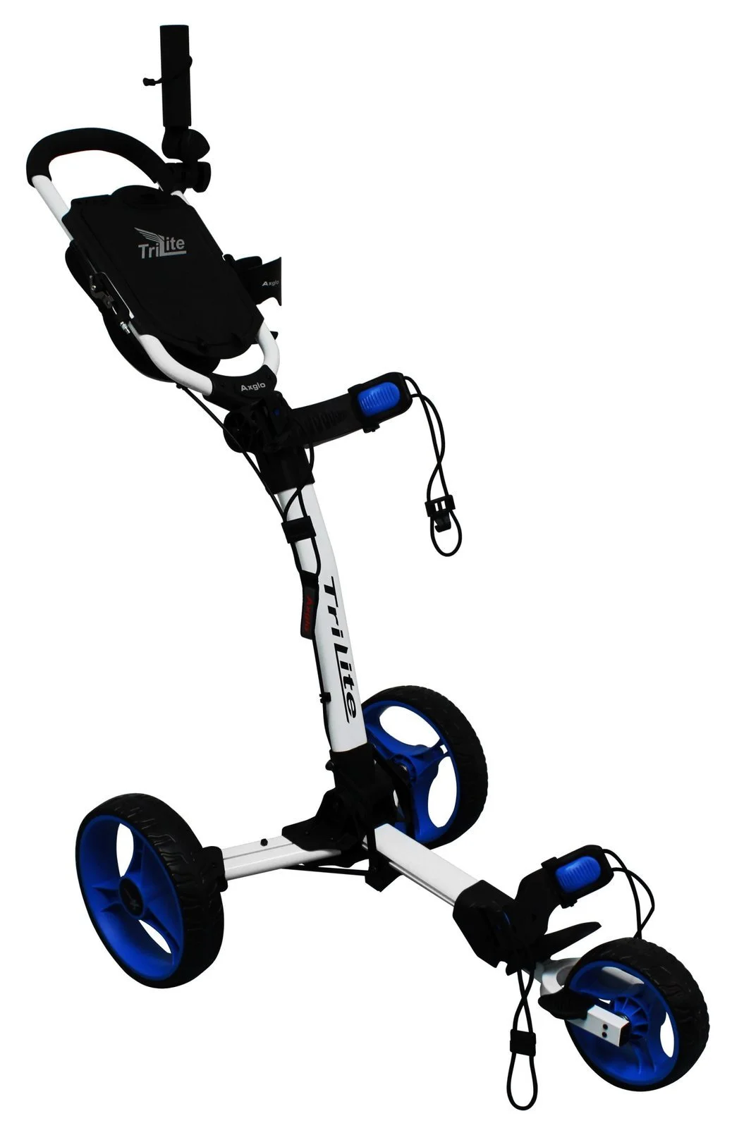 Axglo TriLite 3 Wheel Golf Trolley | White/Blue - Image 2