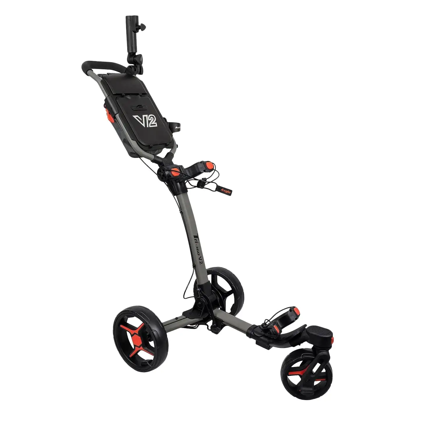 Axglo Tri-360 V2 Golf Trolley | Black/Red