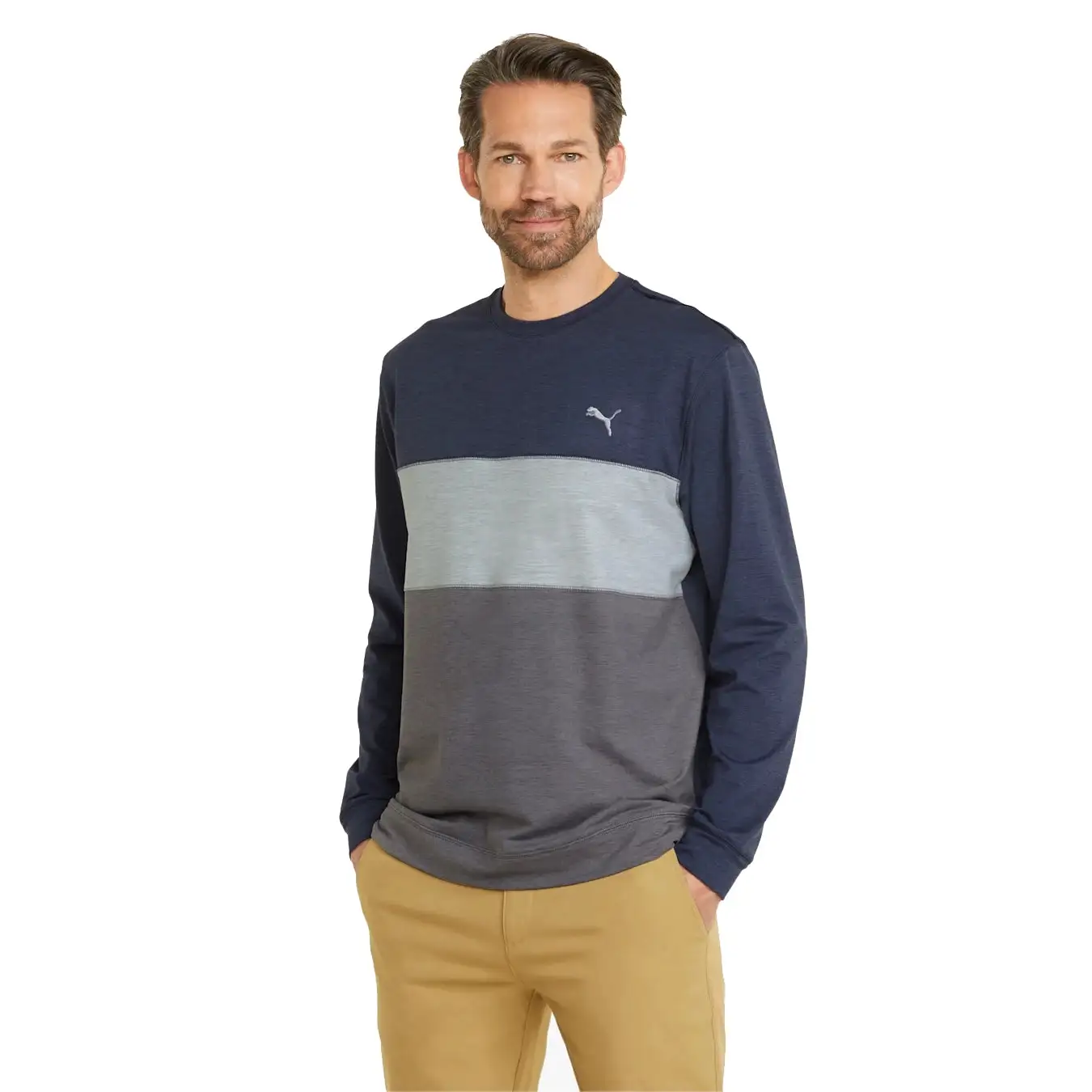 Puma Cloudspun Colourblock Crew Neck Golf Mid Layer 535458 - Image 3