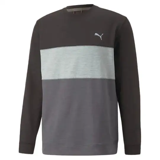 Puma Cloudspun Colourblock Crew Neck Golf Mid Layer 535458