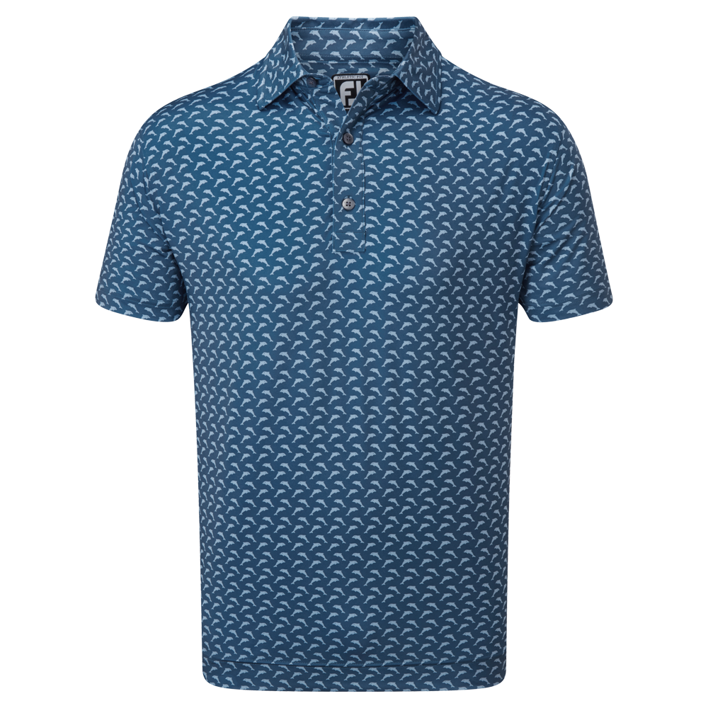 FootJoy Leaping Dolphins Print Lisle Golf Shirt 88353