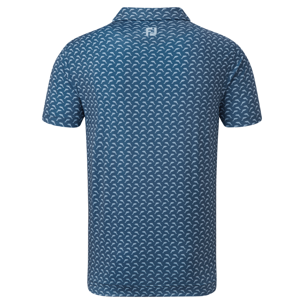 FootJoy Leaping Dolphins Print Lisle Golf Shirt 88353 - Image 2