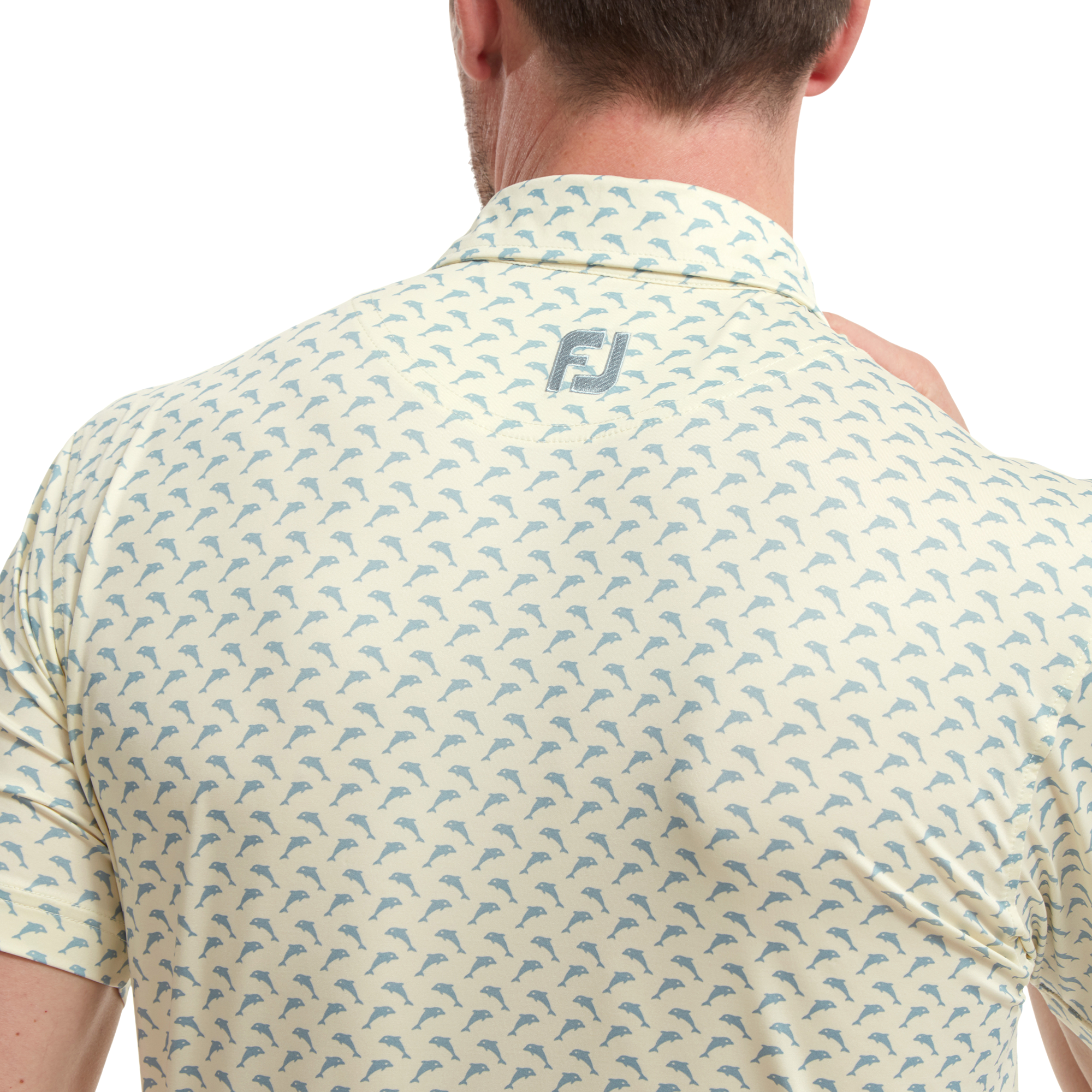 FootJoy Leaping Dolphins Print Lisle Golf Shirt 88354 - Image 5