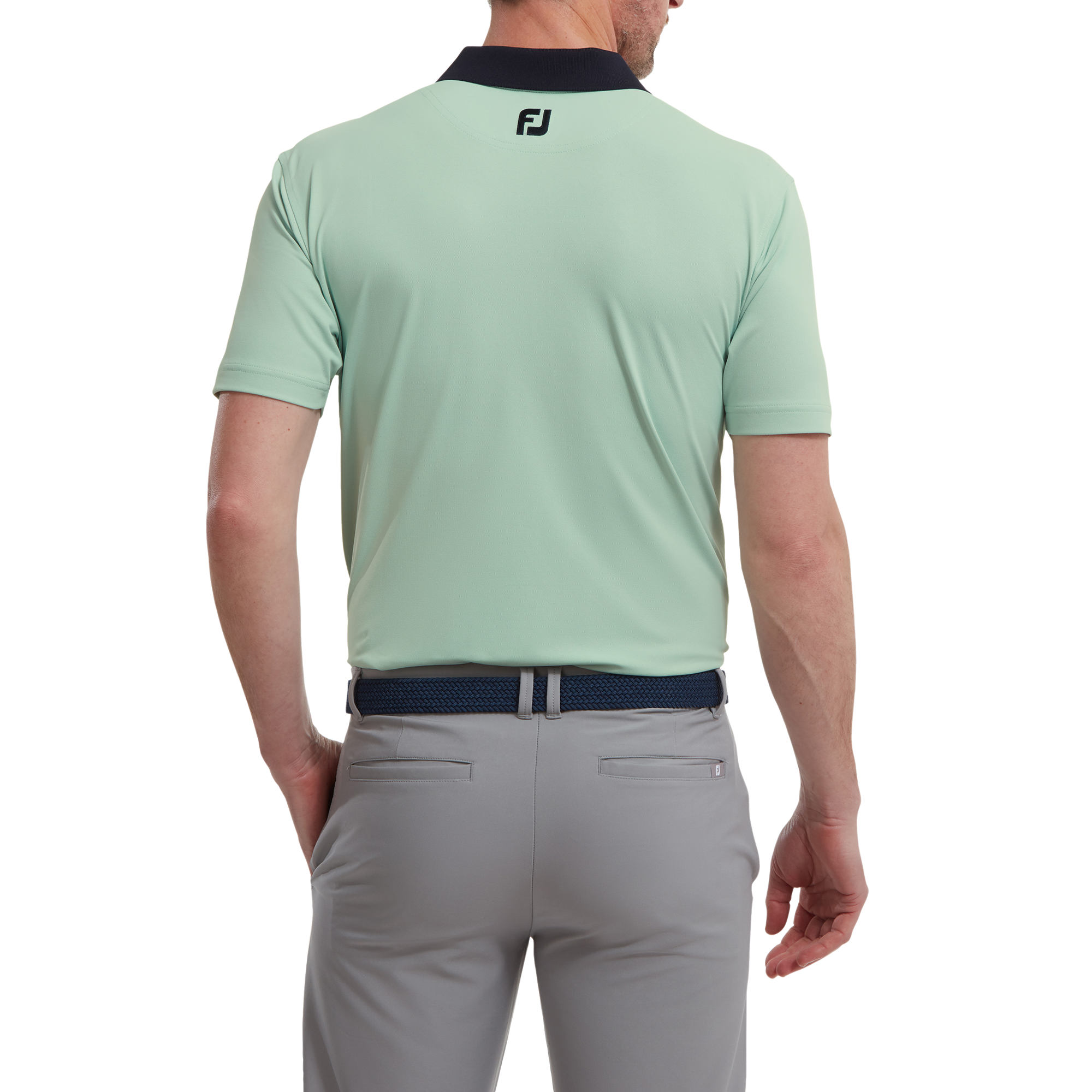 FootJoy Solid Stripe Placket Pique Golf Shirt 88380 - Image 3
