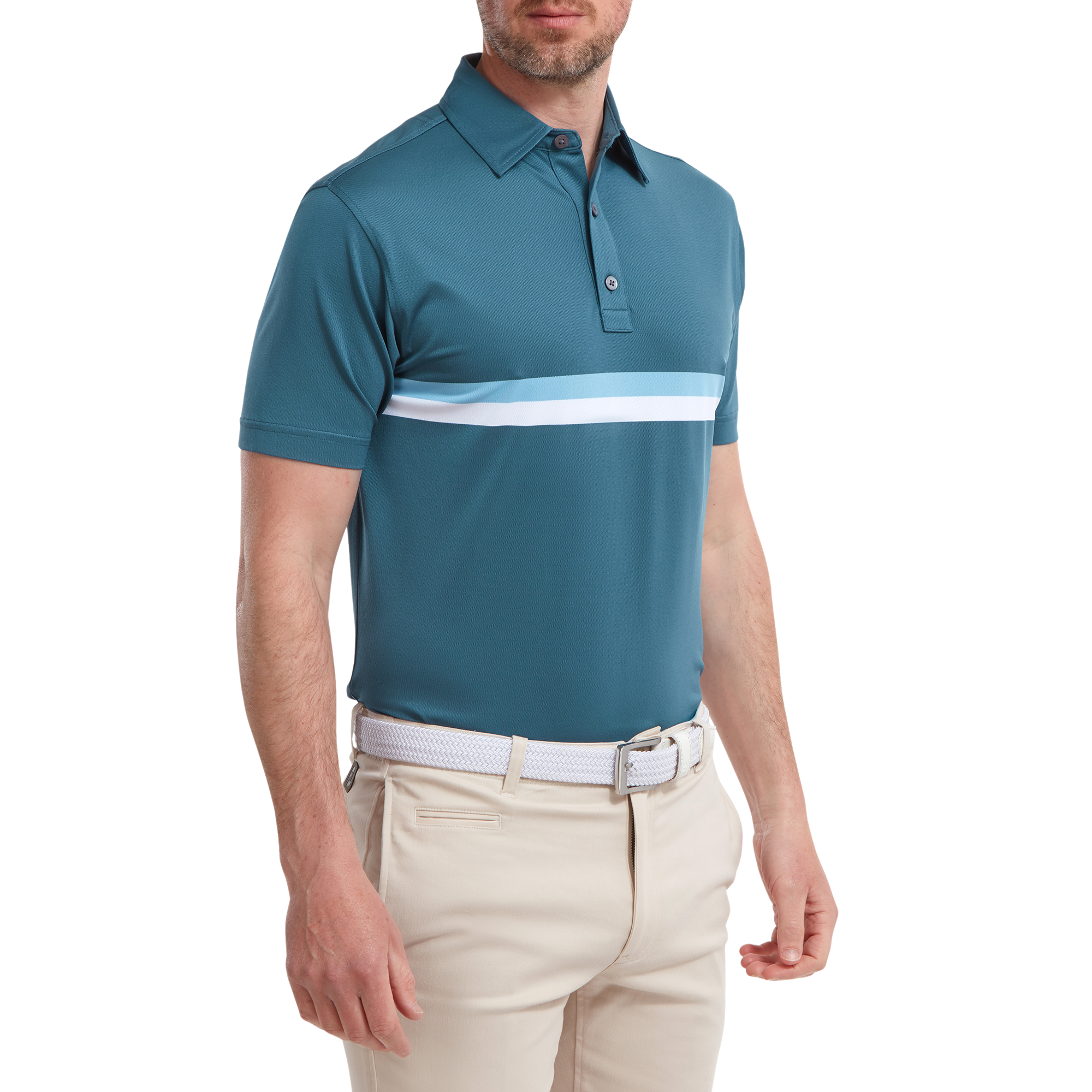 FootJoy Double Chest Band Pique Golf Polo Shirt 88391 - Image 3