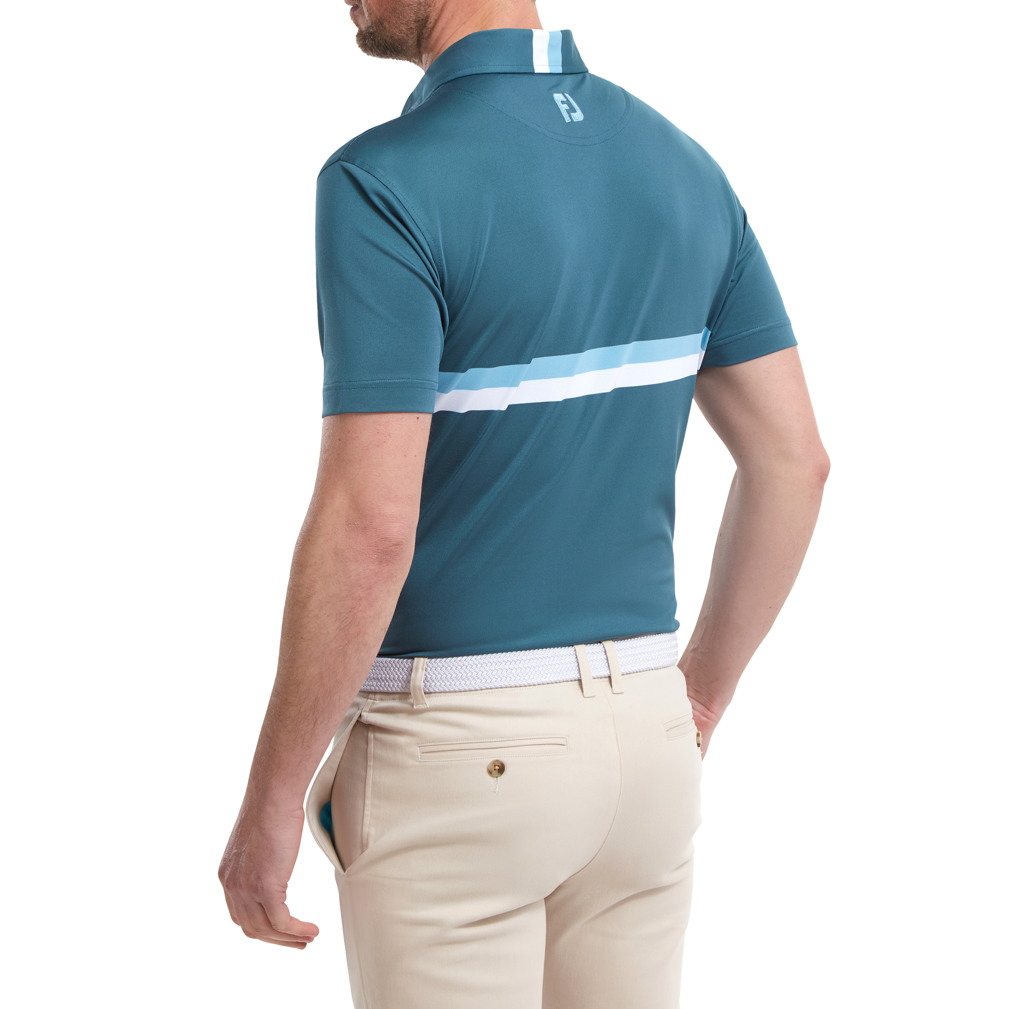 FootJoy Double Chest Band Pique Golf Polo Shirt 88391 - Image 4