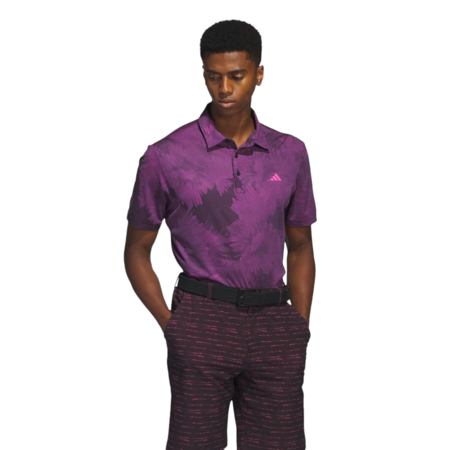 Adidas Flower Mesh Print Golf Polo Shirt HS7618 - Image 2