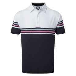 Footjoy Pique Stripe Coloured Block Golf Polo Shirt 90365