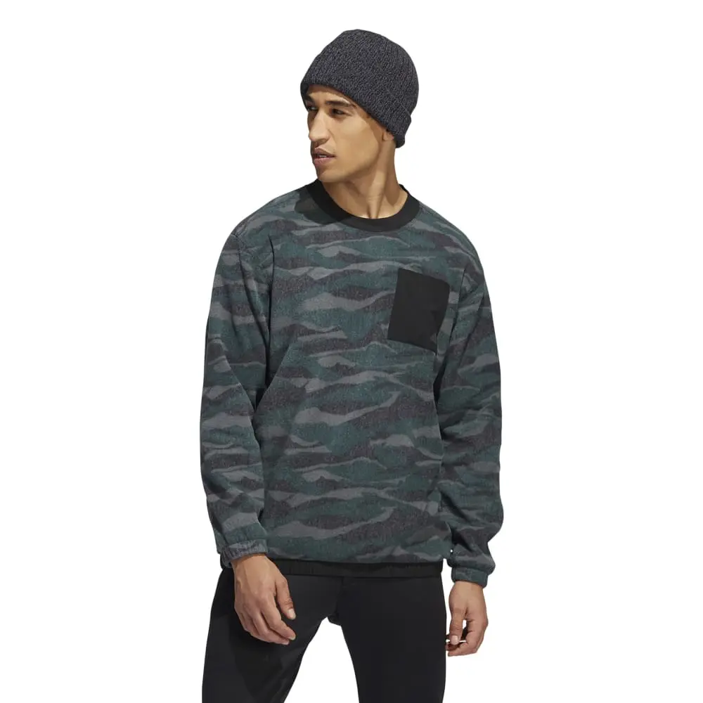Adidas Texture Print Crew Neck Golf Pullover HF6523 - Image 2