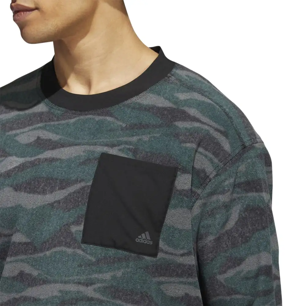 Adidas Texture Print Crew Neck Golf Pullover HF6523 - Image 4