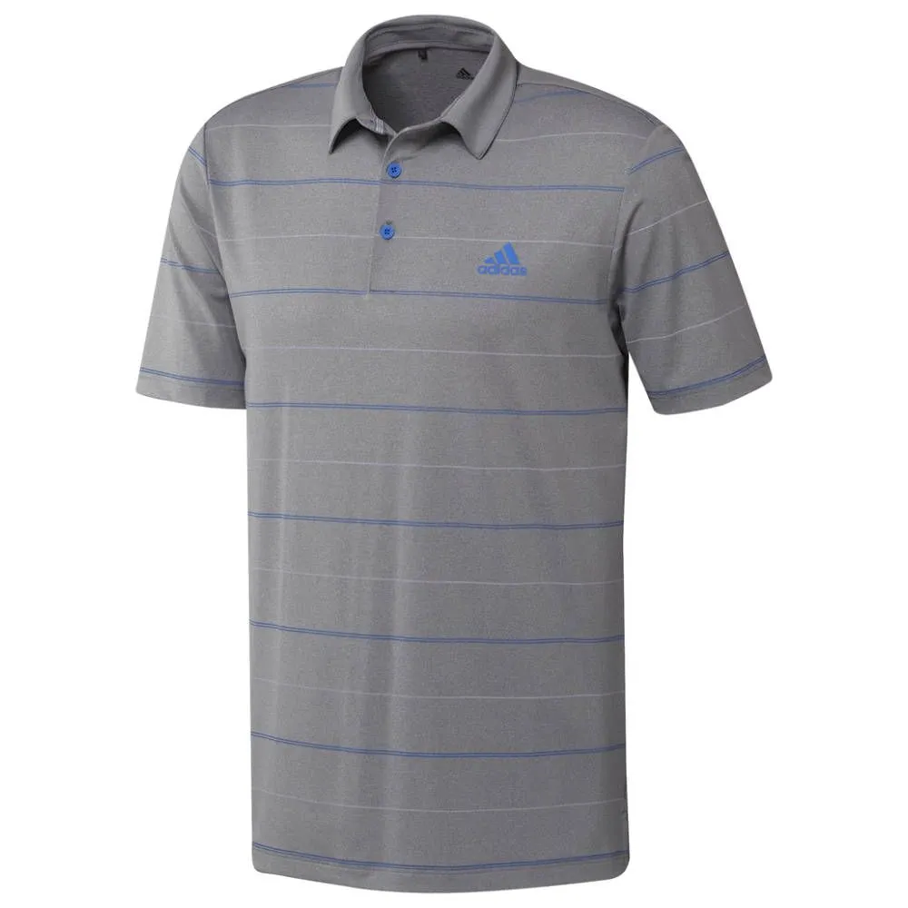 Adidas Ultimate365 Heather Stripe Golf Polo Shirt - Image 3