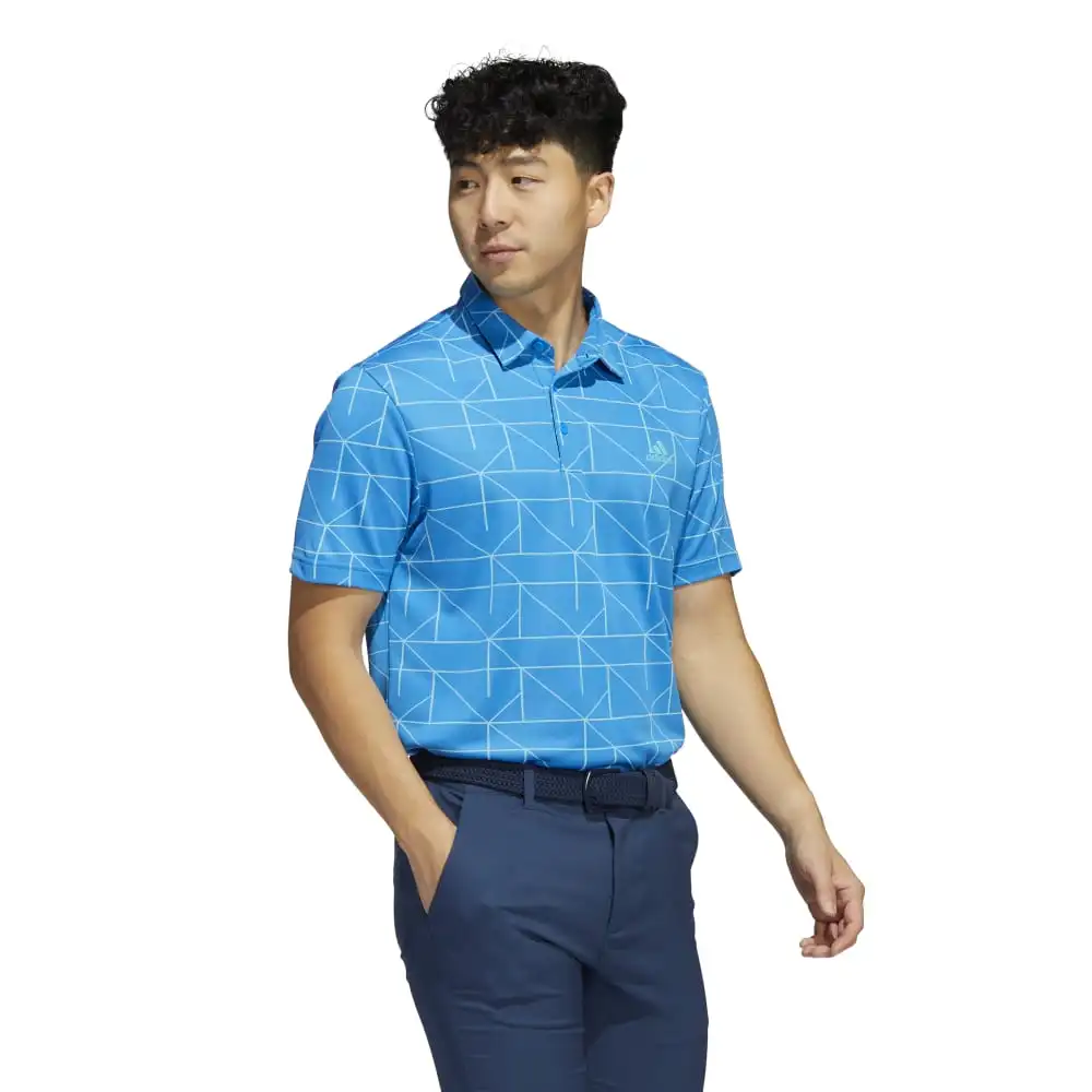Adidas Jacquard Lines Golf Polo Shirt HA6117 - Image 5
