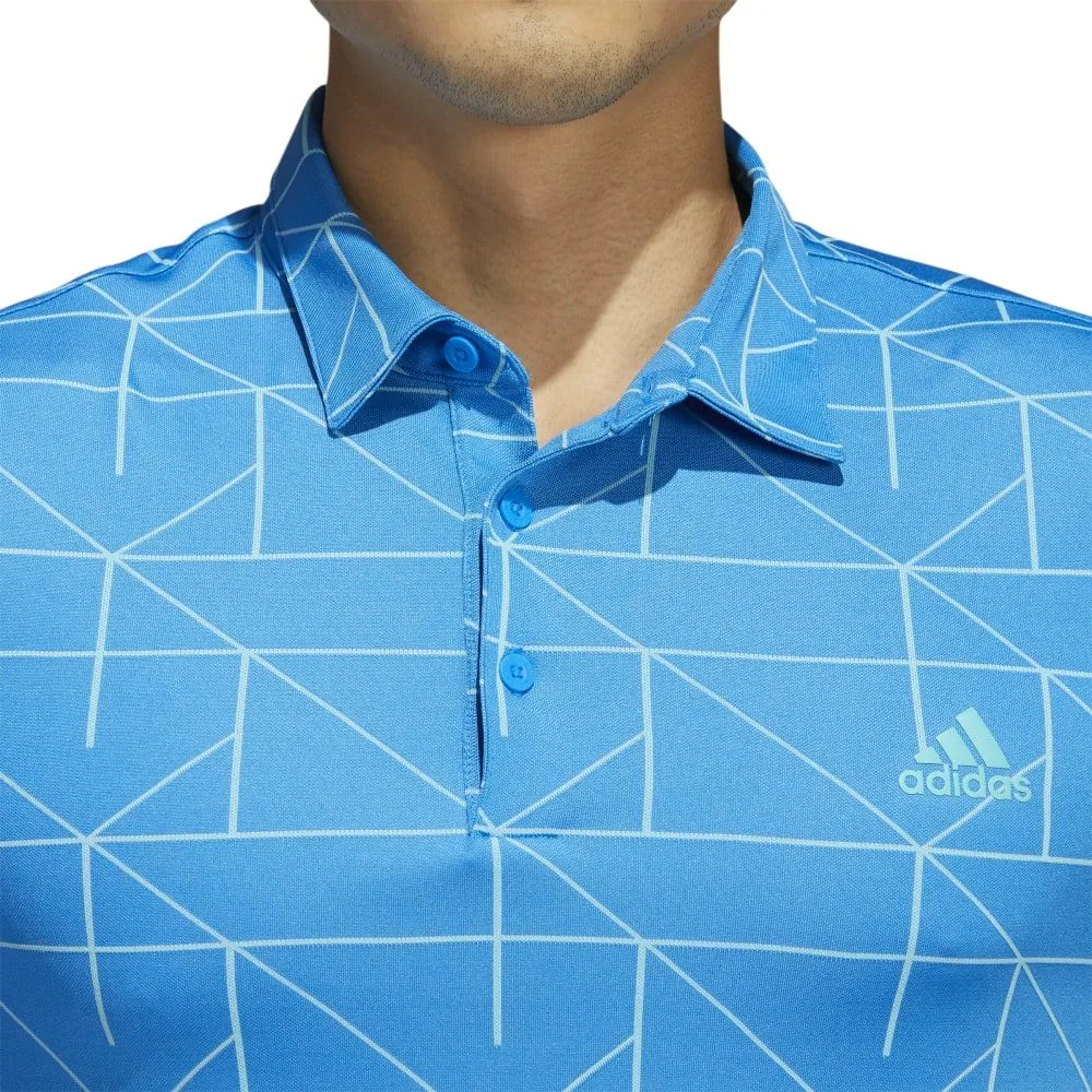 Adidas Jacquard Lines Golf Polo Shirt HA6117 - Image 6