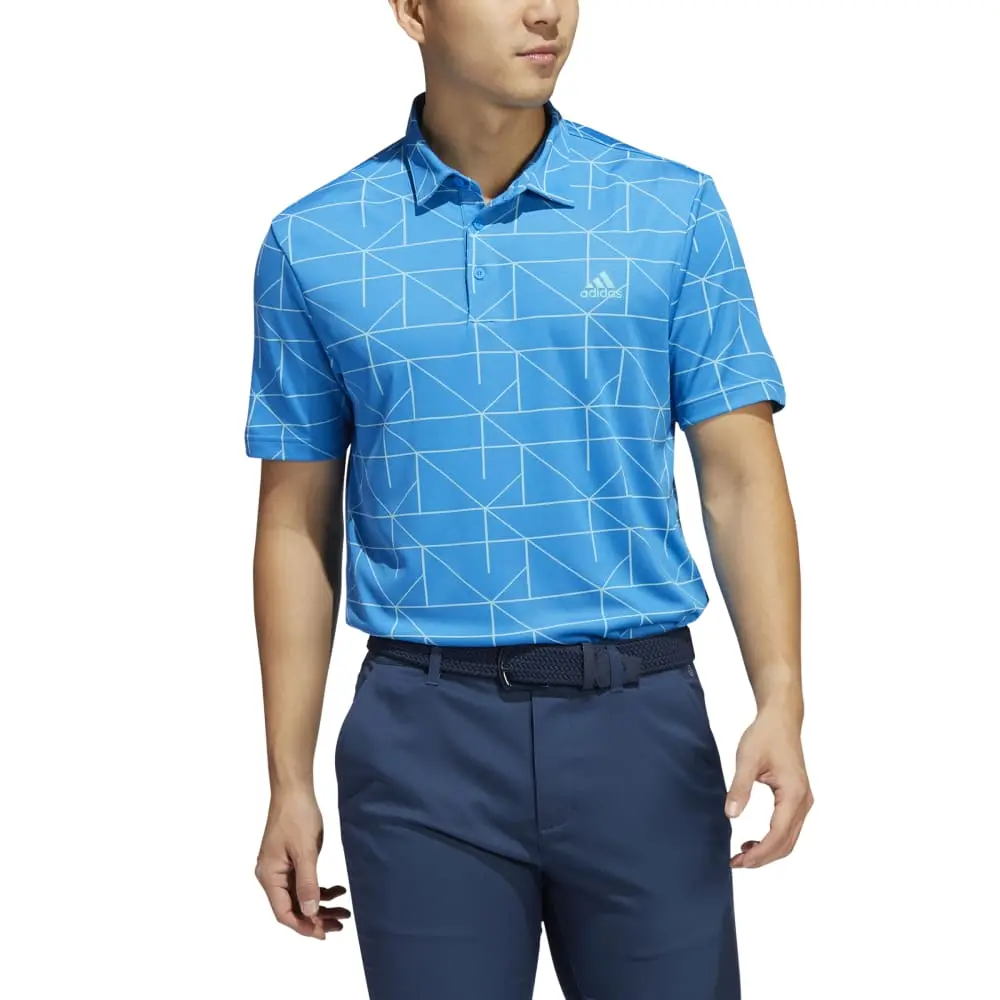 Adidas Jacquard Lines Golf Polo Shirt HA6117 - Image 3