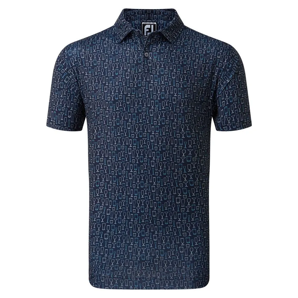 FootJoy Glass Print Lisle Golf Polo Shirt - Image 2