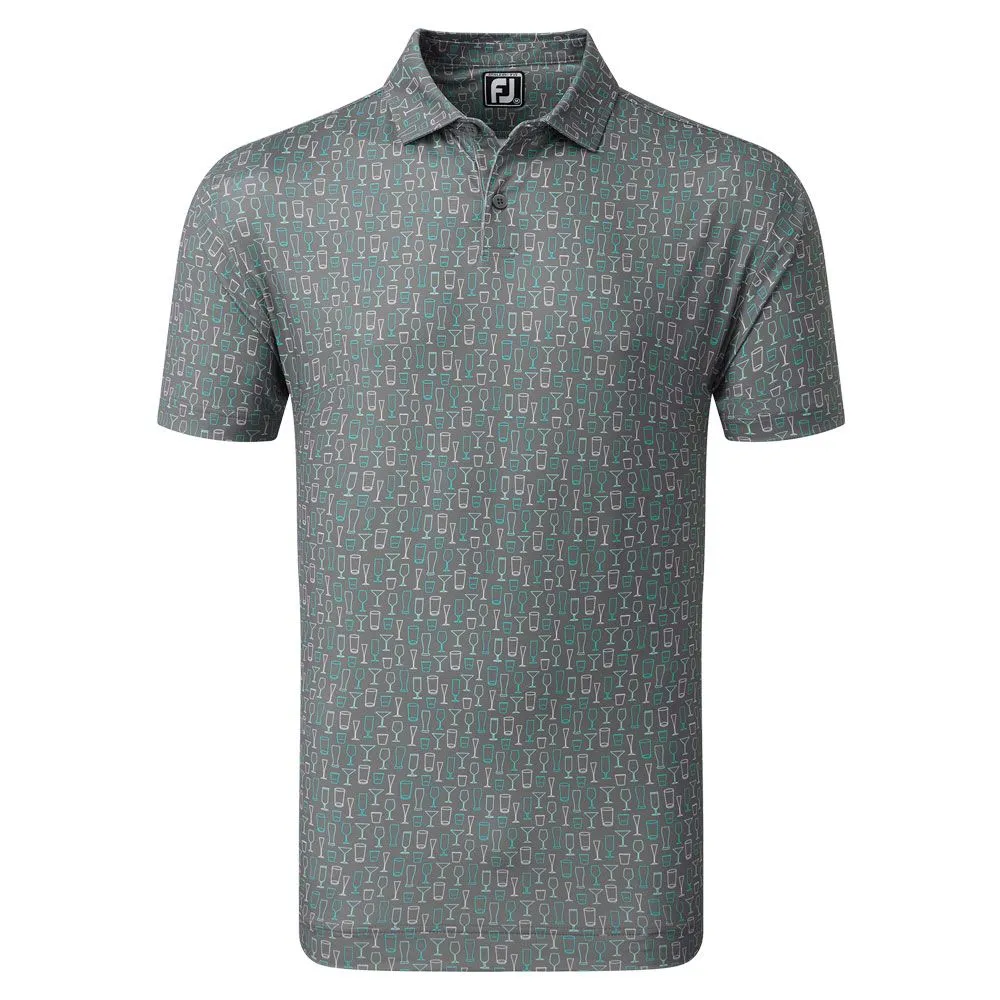 FootJoy Glass Print Lisle Golf Polo Shirt - Image 4