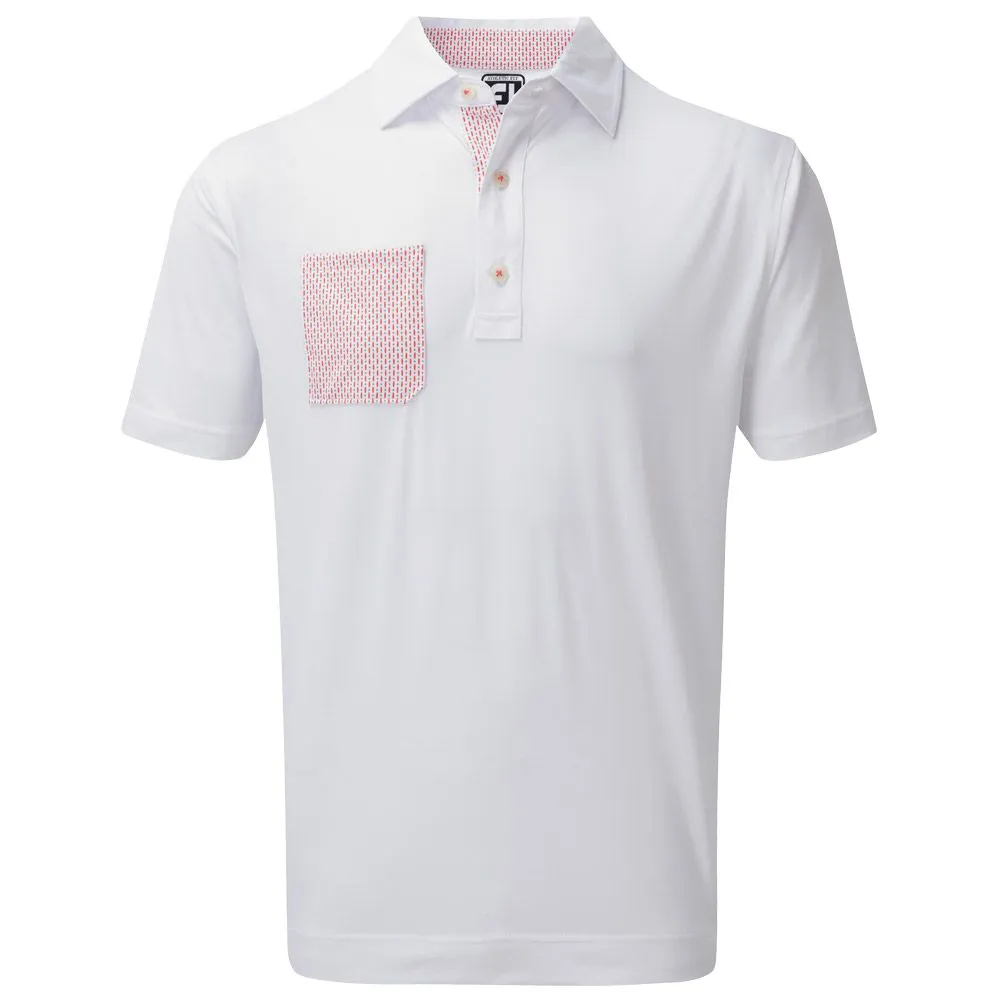 FootJoy Stretch Pique Neat Print Trim Golf Polo Shirt - Image 2
