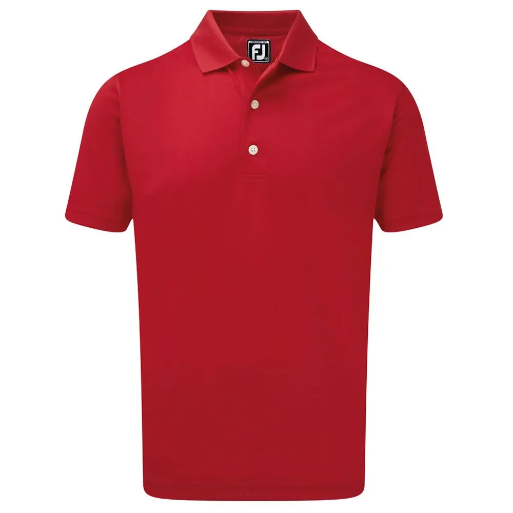 FootJoy Stretch Pique Solid Rib Knit Collar Golf Polo Shirt - Image 3