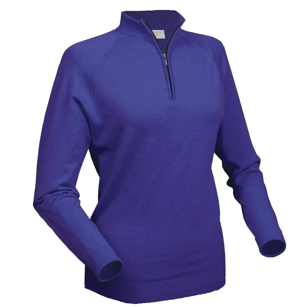 Glenbrae Ladies Merino Zip Neck Pullover - Image 3
