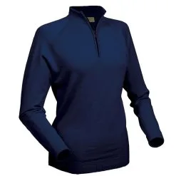 Glenbrae Ladies Merino Zip Neck Pullover