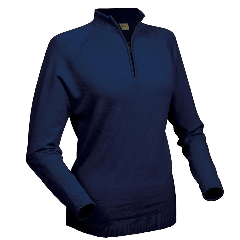 Glenbrae Ladies Merino Zip Neck Pullover