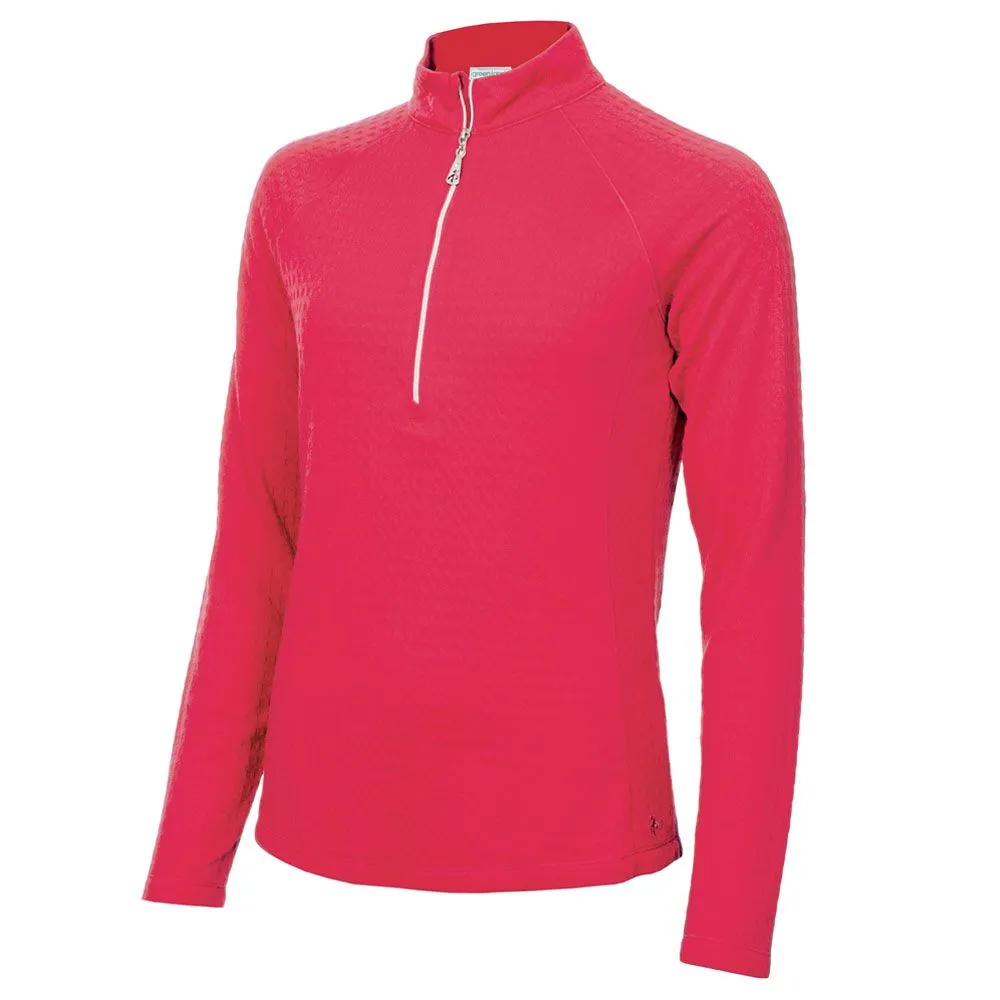 Green Lamb Gloria Waffle 1/2 Zip Ladies Golf Pullover