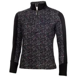 Green Lamb Khole Printed Zip Neck Ladies Golf Top