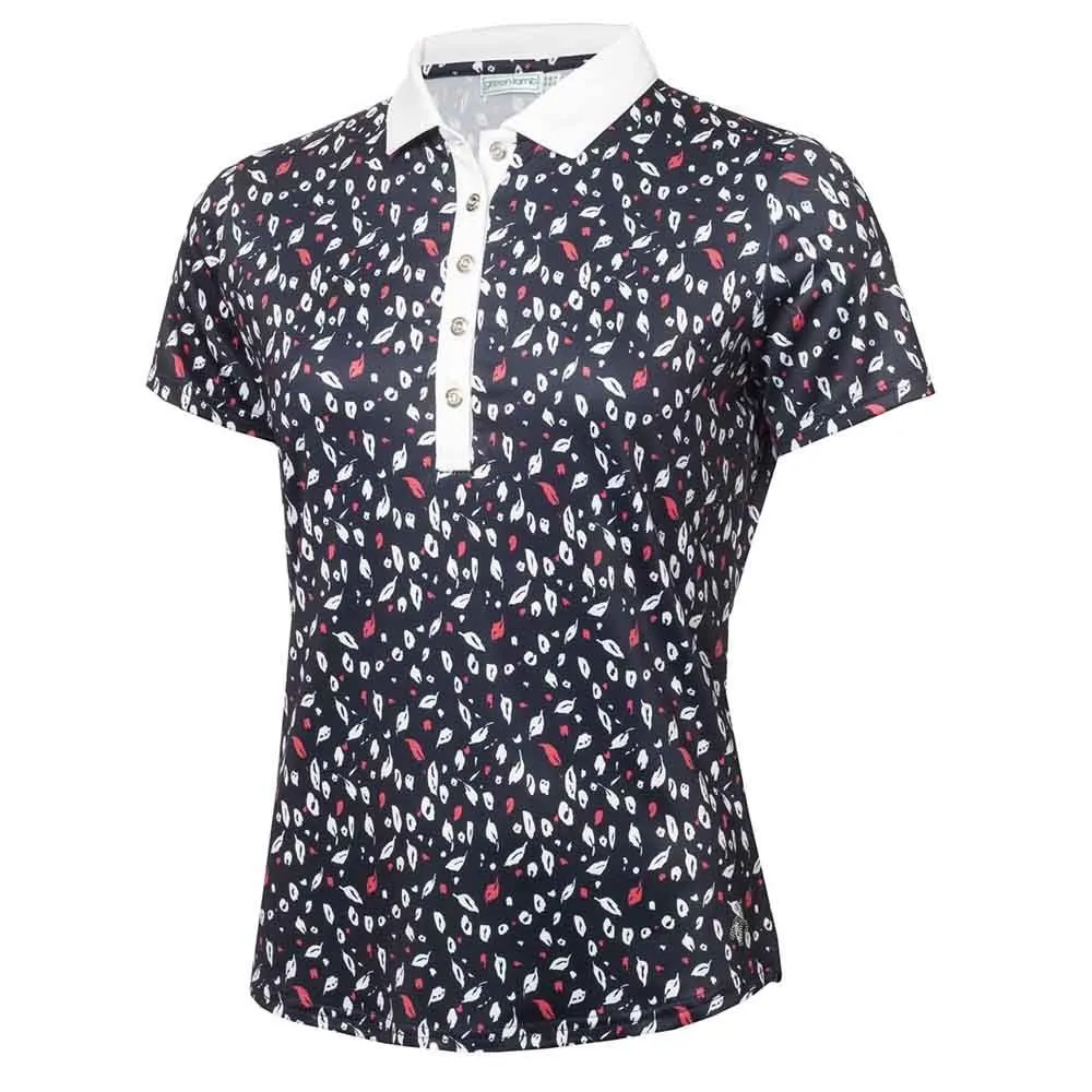 Green Lamb Melanie Printed Ladies Golf Polo Shirt - Image 2